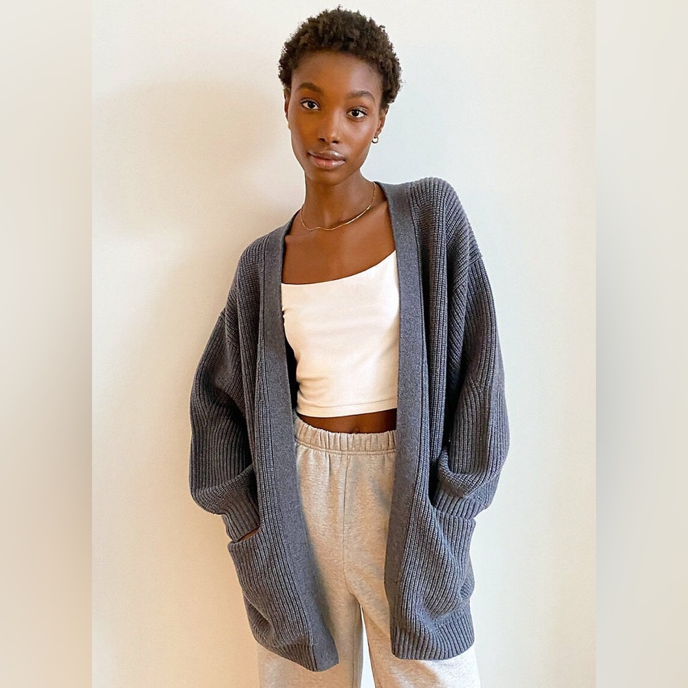 Wilfred Charcoal Gray Unwind Cardigan